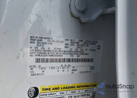 2021 Ford Expedition Limited z USA, uszkodzony, nr VIN 01FMJU2AT4MEA5406